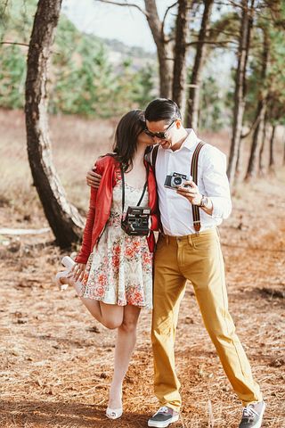 Lovers in the woods