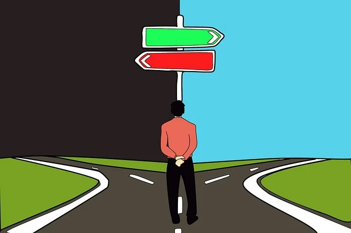 A man Making a choice to follow 