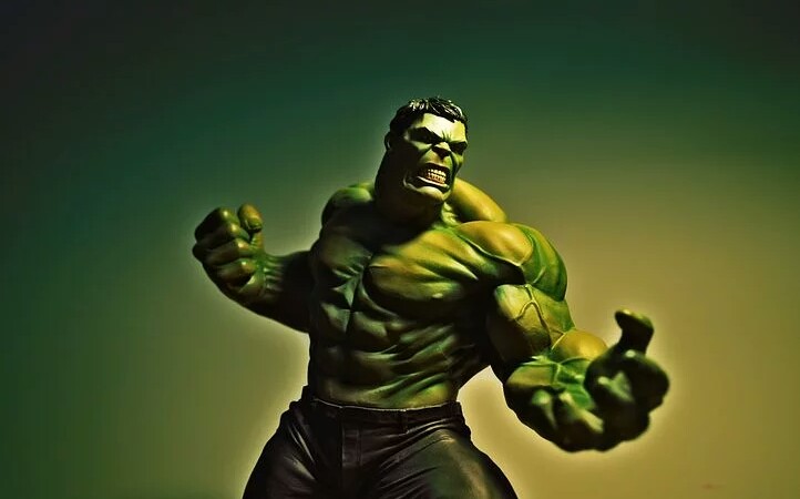 Angry hulk failing to control himself