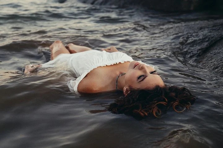 A woman in beach mood