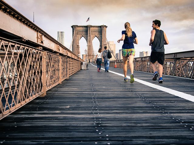 A couple running together