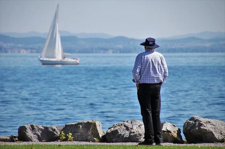 An old man at the beach 