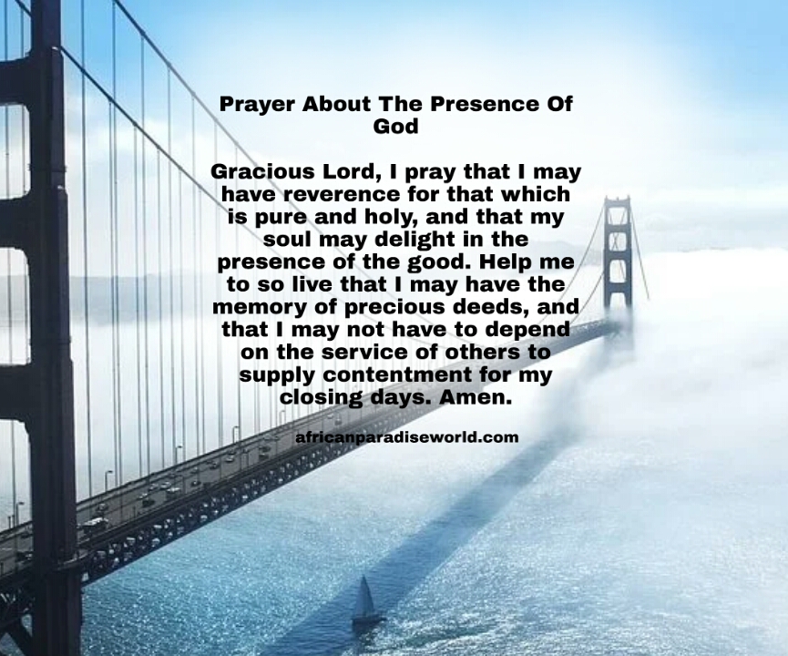 Prayer for today about God's presence 