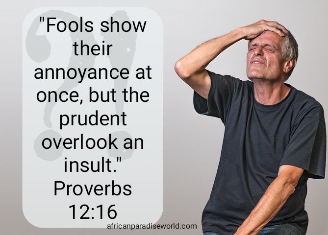 Self-control Bible verse from Proverbs 12:16