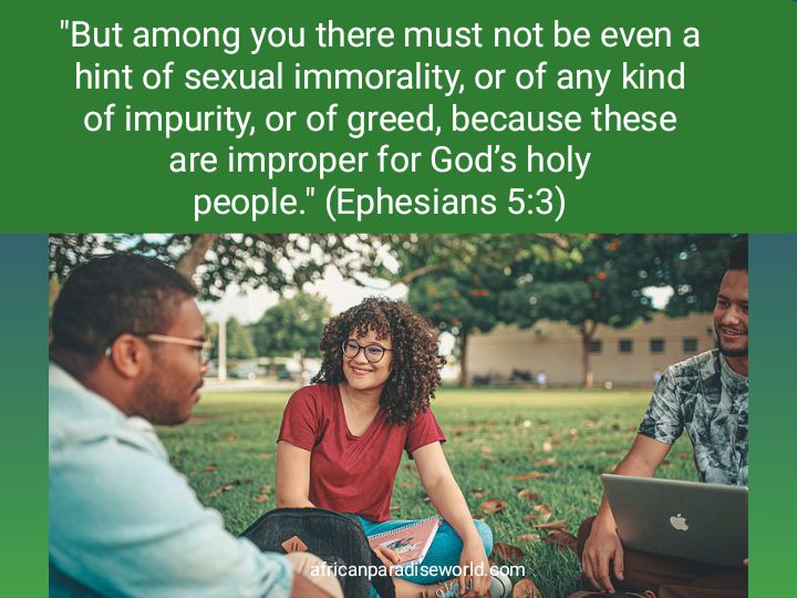 Bible verse on greed from Ephesians 5:3 