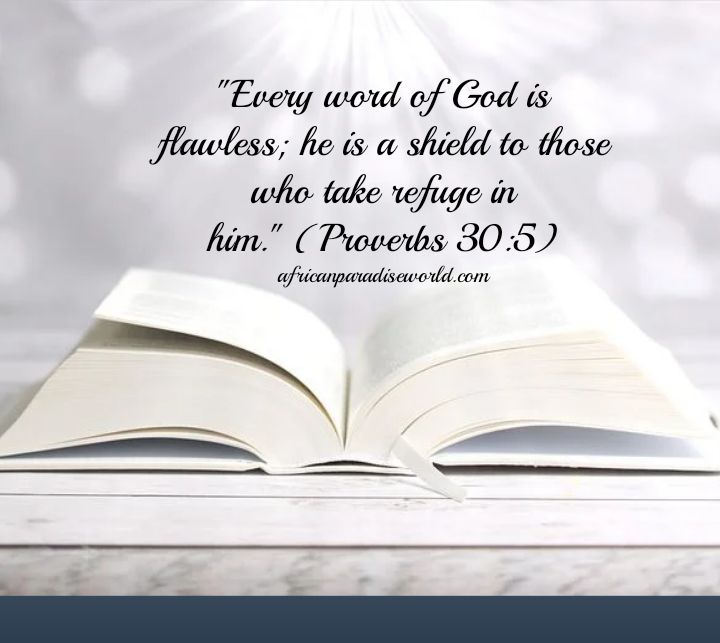 The word of God Is flawless and all-powerful verse from Proverbs 30:5