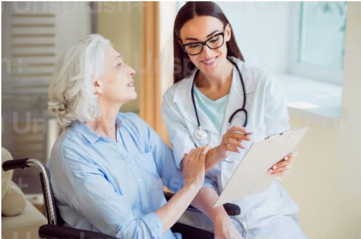 A woman Checking her health